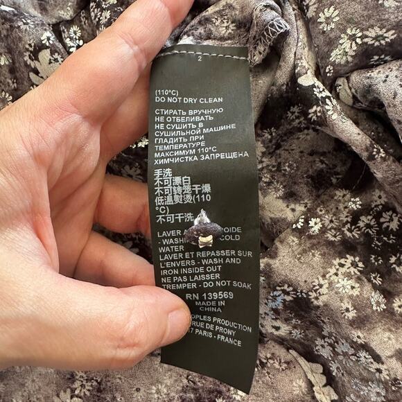 The Kooples Metallic Flutter Blouse - Picture 4 of 9